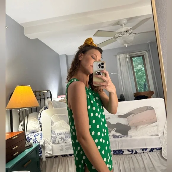 Green and White Polka Dot Summer Top - Picture 3 of 5